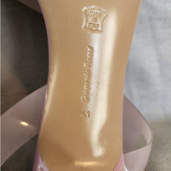 Gianvito Rossi Metropolis Pale Pink PVC Heels Open Toe Size 11 / IT 41 - Picture 3 of 9
